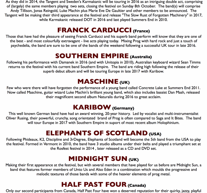 Frost*, The Tangent, Karmakanic, and more to play Summer’s End Festival0 (0)